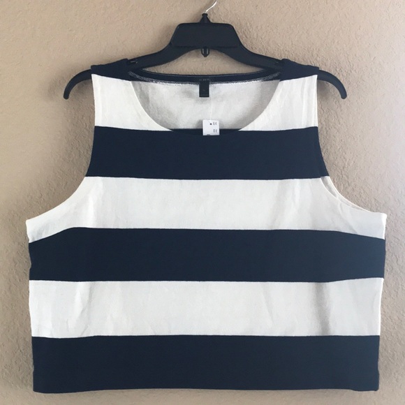 J.Crew Crop Rugby Stripe Tank, NWT - Picture 2 of 8